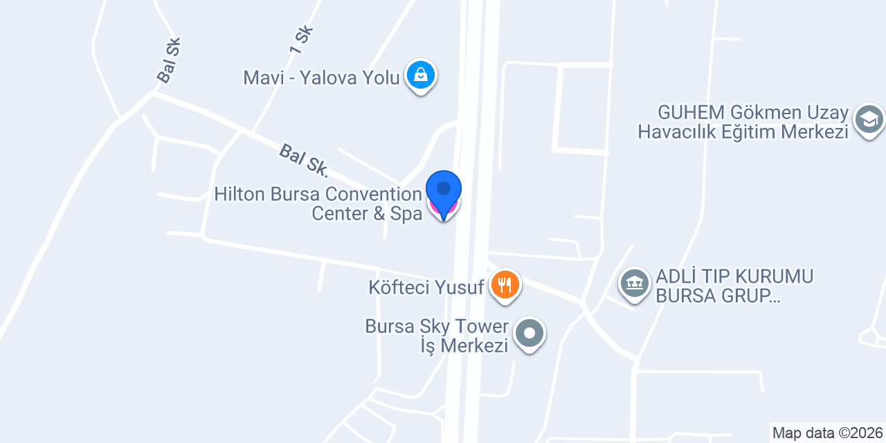 Hilton Bursa Convention Center & Spa konumu