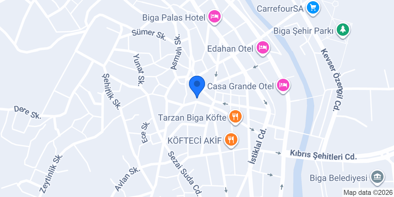 Biga İlçe Milli Eğitim Müdürlüğü konumu