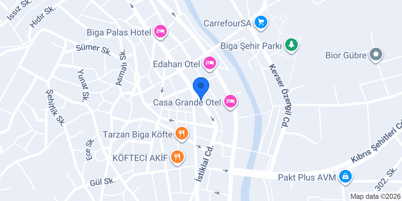 TEB Biga Şubesi konumu