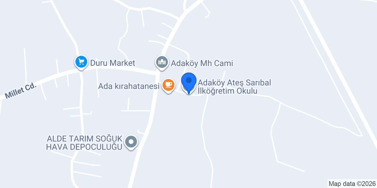 Adaköy Ateş Sarıbal İlköğretim Okulu konumu
