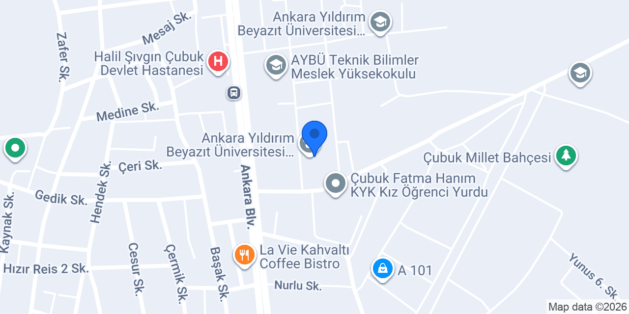 Ankara Yıldırım Beyazıt Üniversitesi Teknik Bilimler Meslek Yüksek Okulu konumu