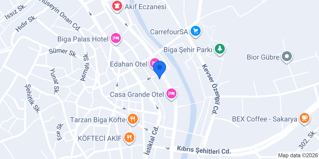 Aras Kargo Biga Şubesi konumu
