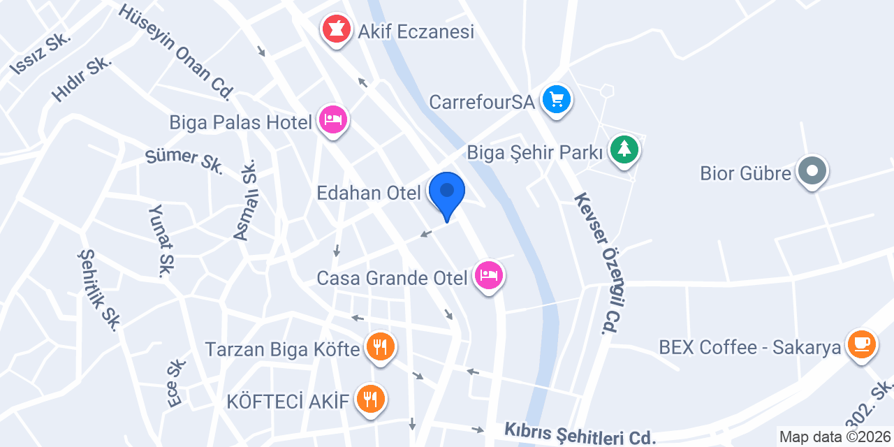 Biga Kombi Hastanesi konumu