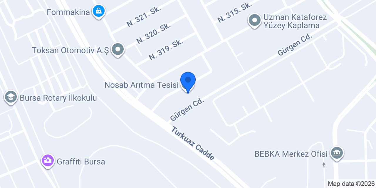 Nosab Arıtma Tesisi konumu