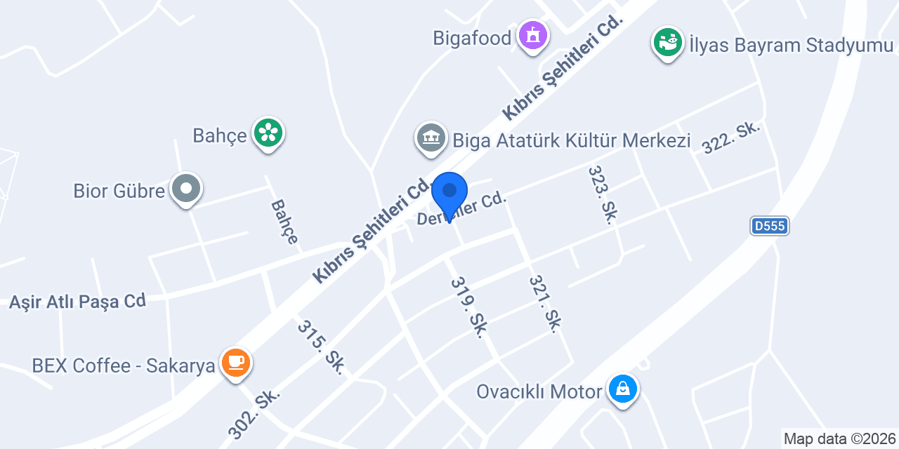 Palme Kitabevi Biga Şubesi konumu