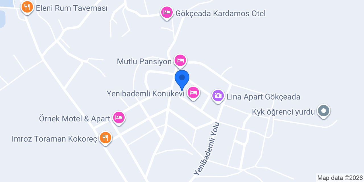 Gökcrada pizza konumu