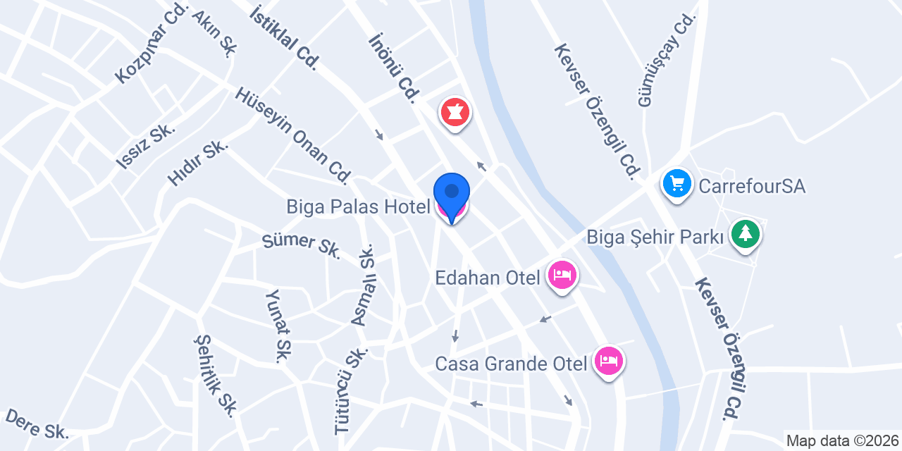 Biga Palas Hotel konumu
