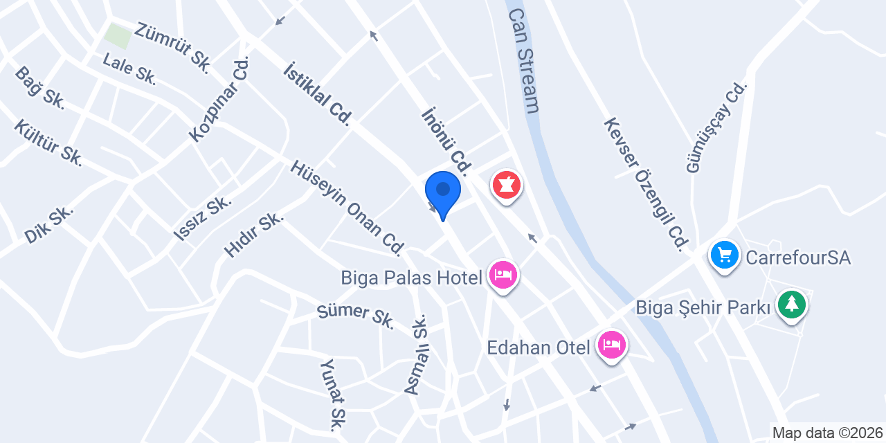 Andaç Mobilya Biga konumu