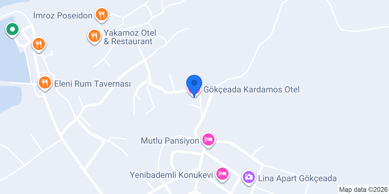 Gökçeada Kardamos Otel konumu