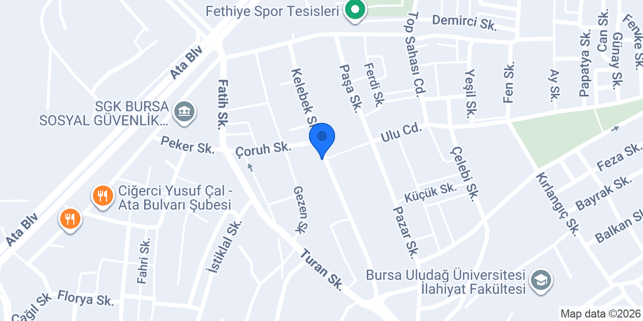 Bursa Venüs Pastanesi konumu