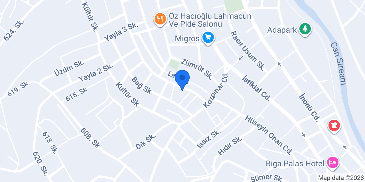 Biga Duşakabin konumu