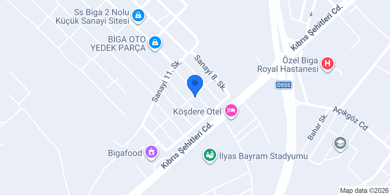Biga Opar Yedek Parça konumu