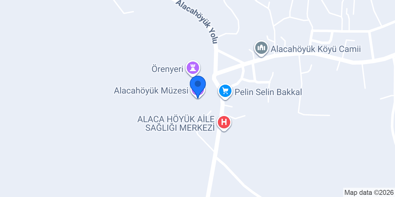 Alacahöyük Müzesi konumu