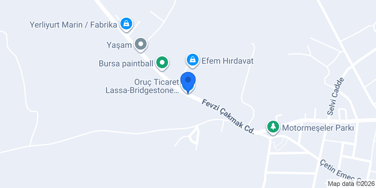 Oruç Ticaret Lassa-Bridgestone Yetkili Bayii konumu