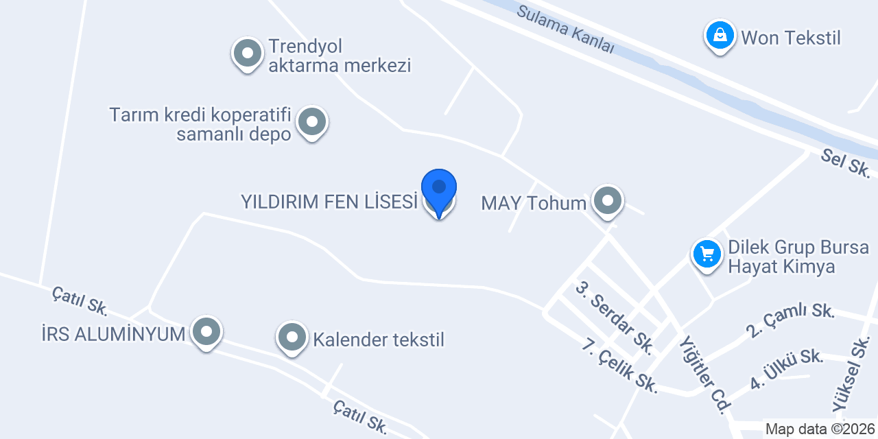 YILDIRIM FEN LİSESİ konumu