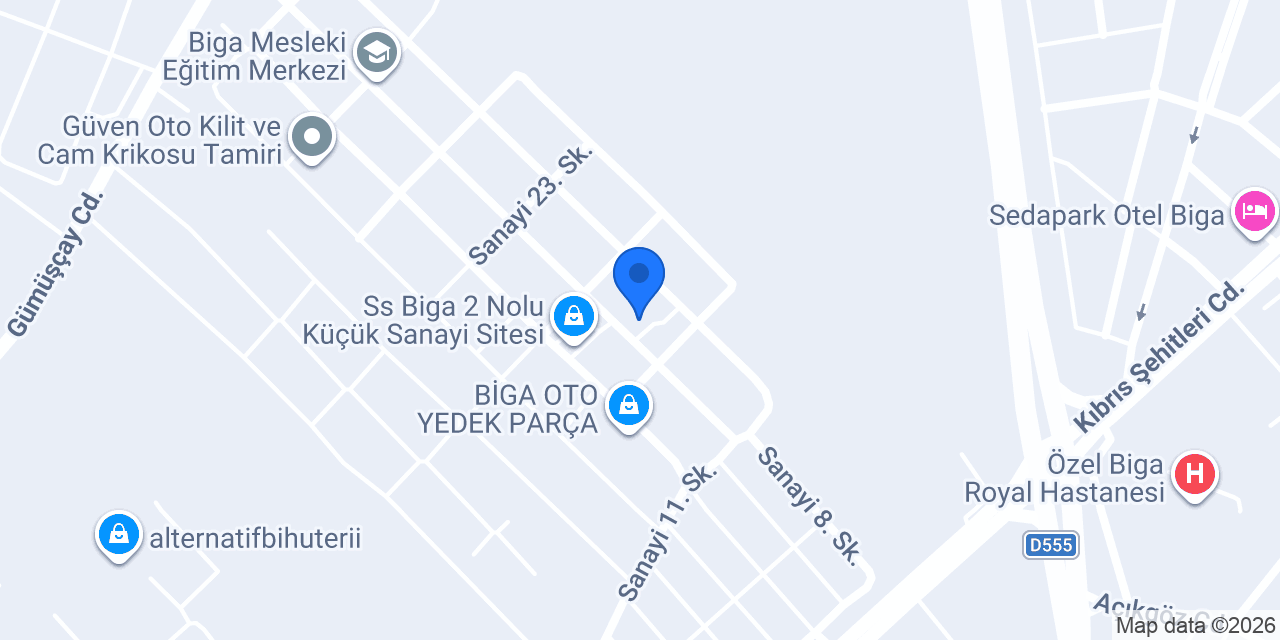 Biga oto servis konumu