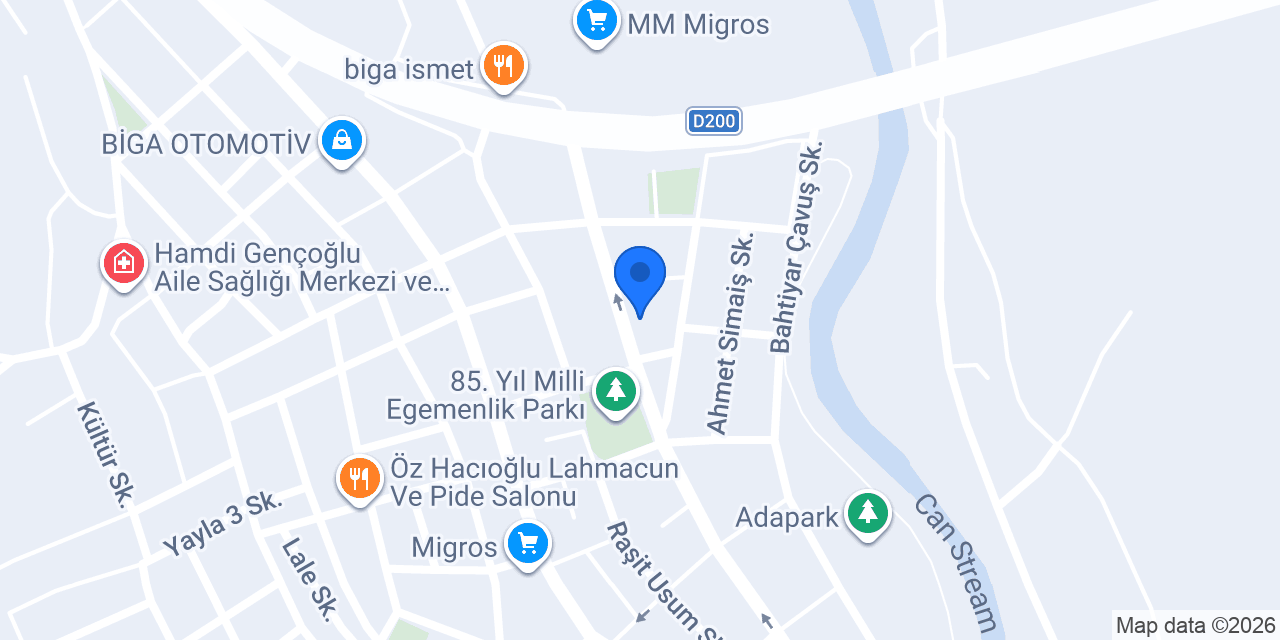 Yücel Tarım Biga konumu