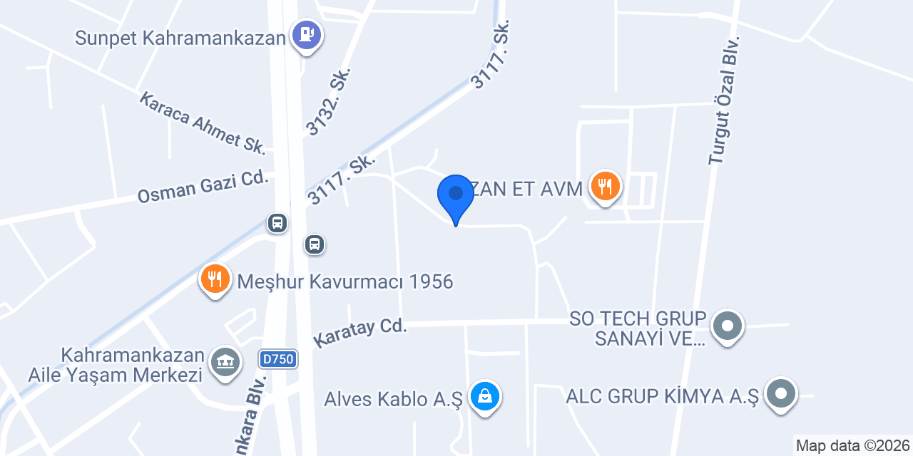 HAW Mühendislik Endüstri Ltd. Şti konumu