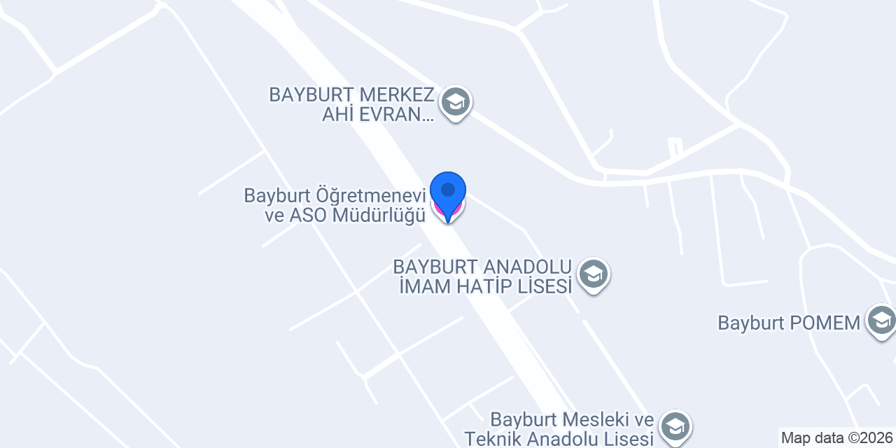 Bayburt Öğretmenevi ve ASO Müdürlüğü konumu