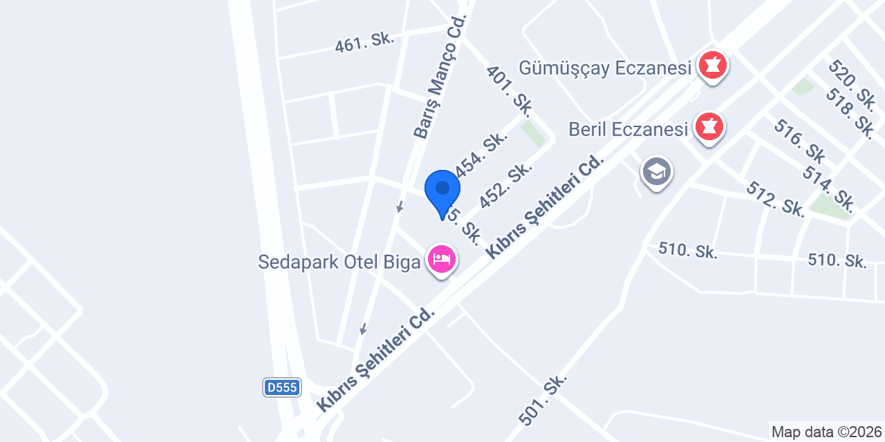 Bigalı Gümüş Pansiyon konumu