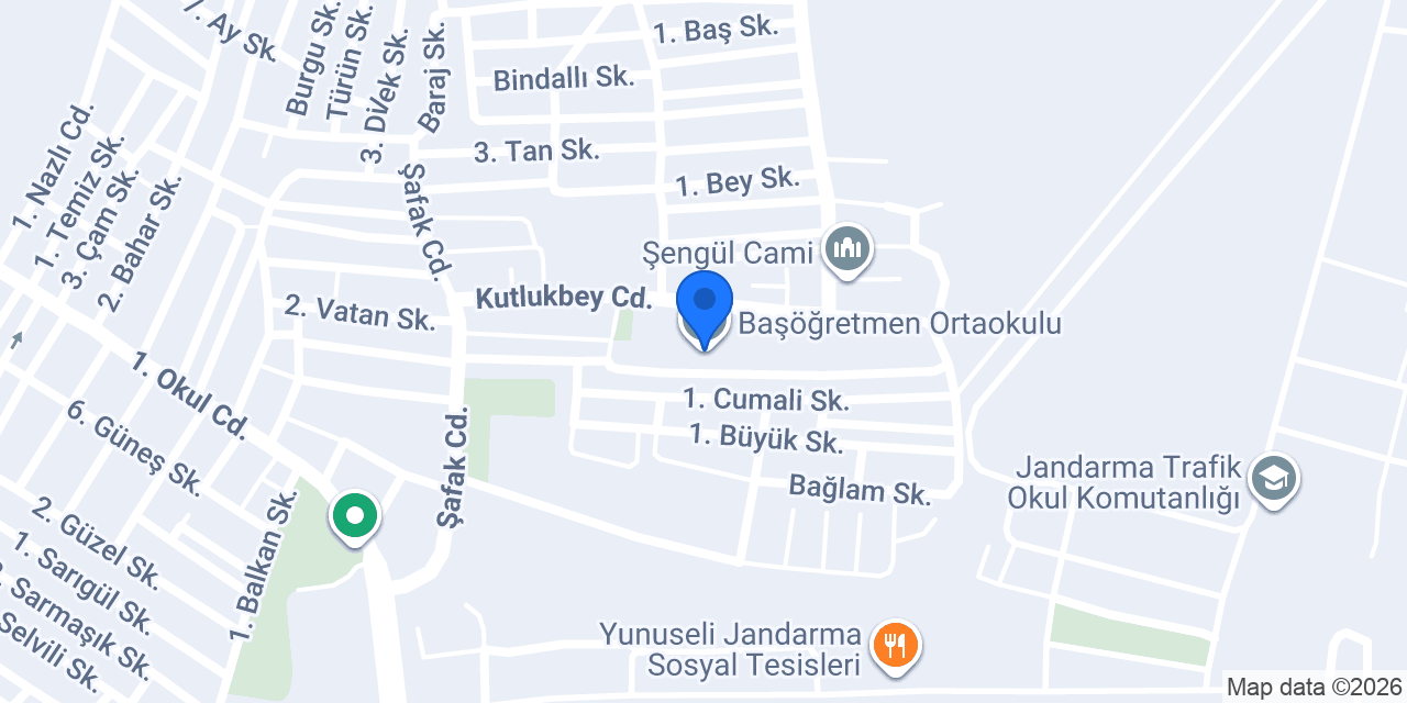 Başöğretmen Ortaokulu konumu