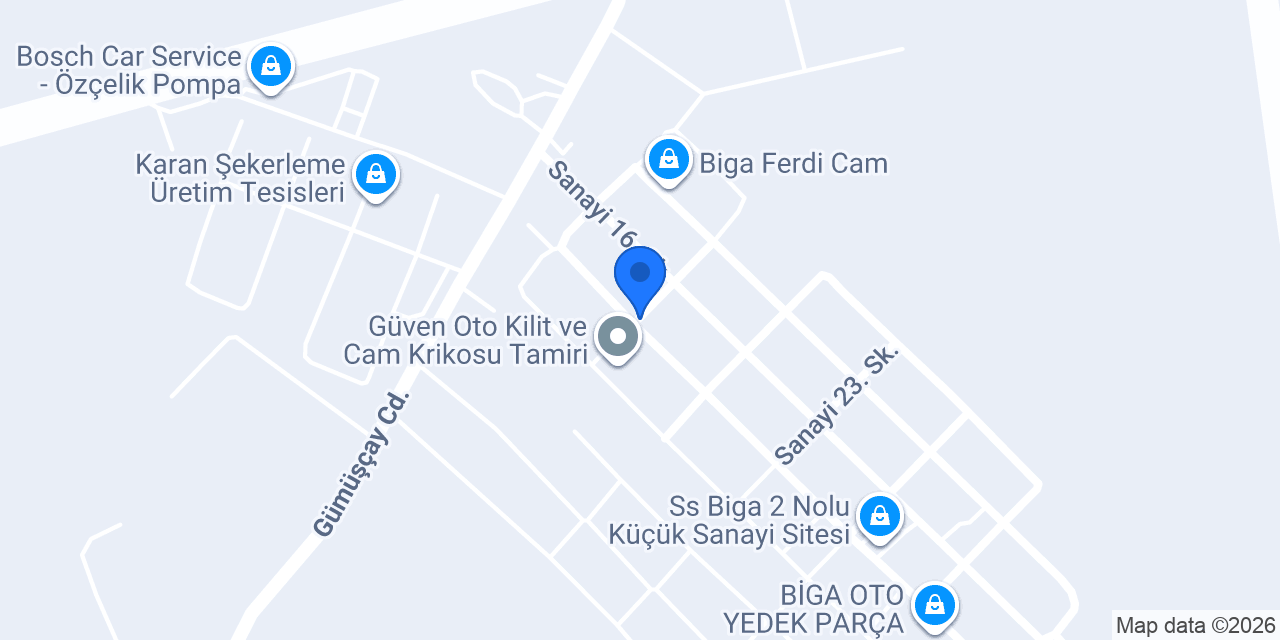 KULET OTO CAM konumu