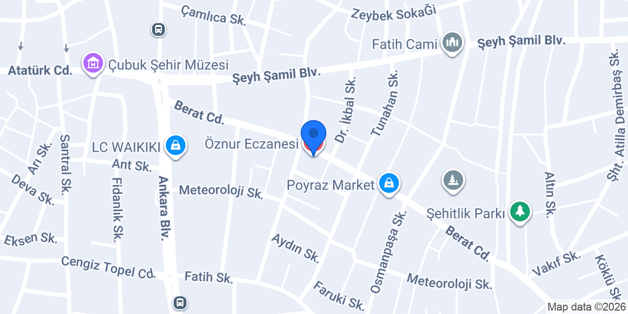 Öznur Eczanesi konumu