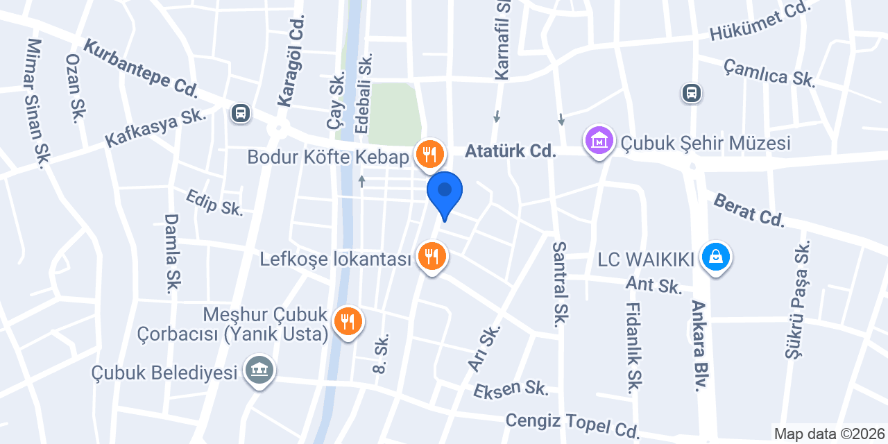 Çubuk Park Otel konumu