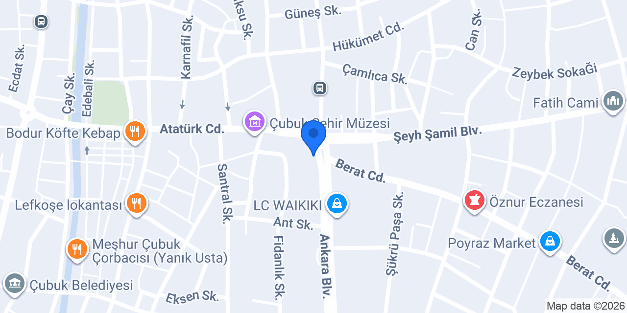 Şekerbank Çubuk Şubesi konumu