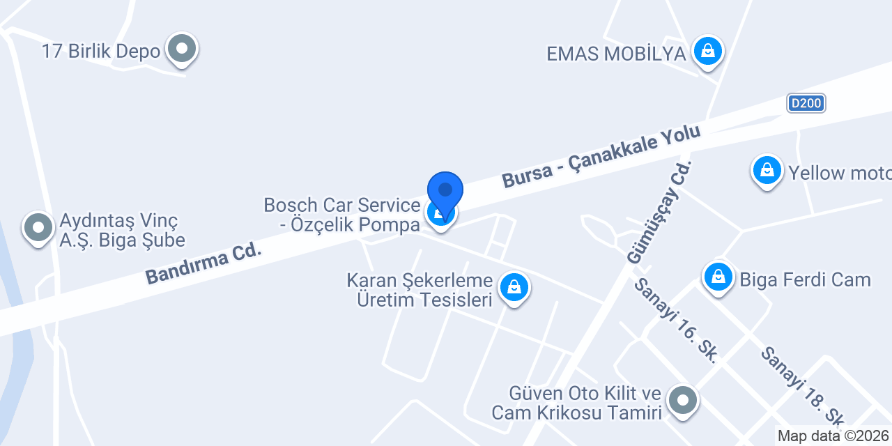 Özçelik Otomotiv konumu