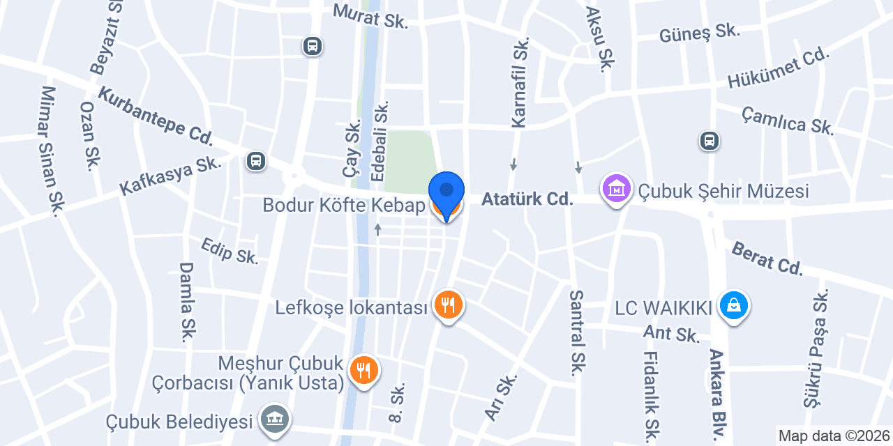 Bodur Köfte Kebap konumu