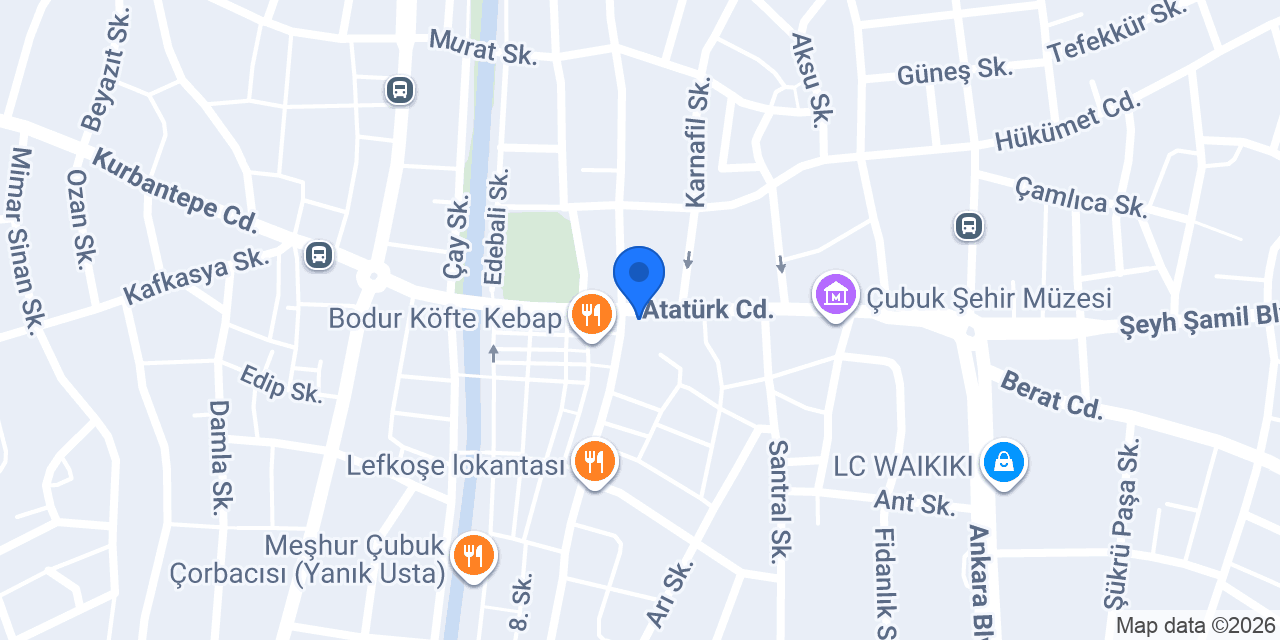 Ziraat Bankası Çubuk Şubesi konumu