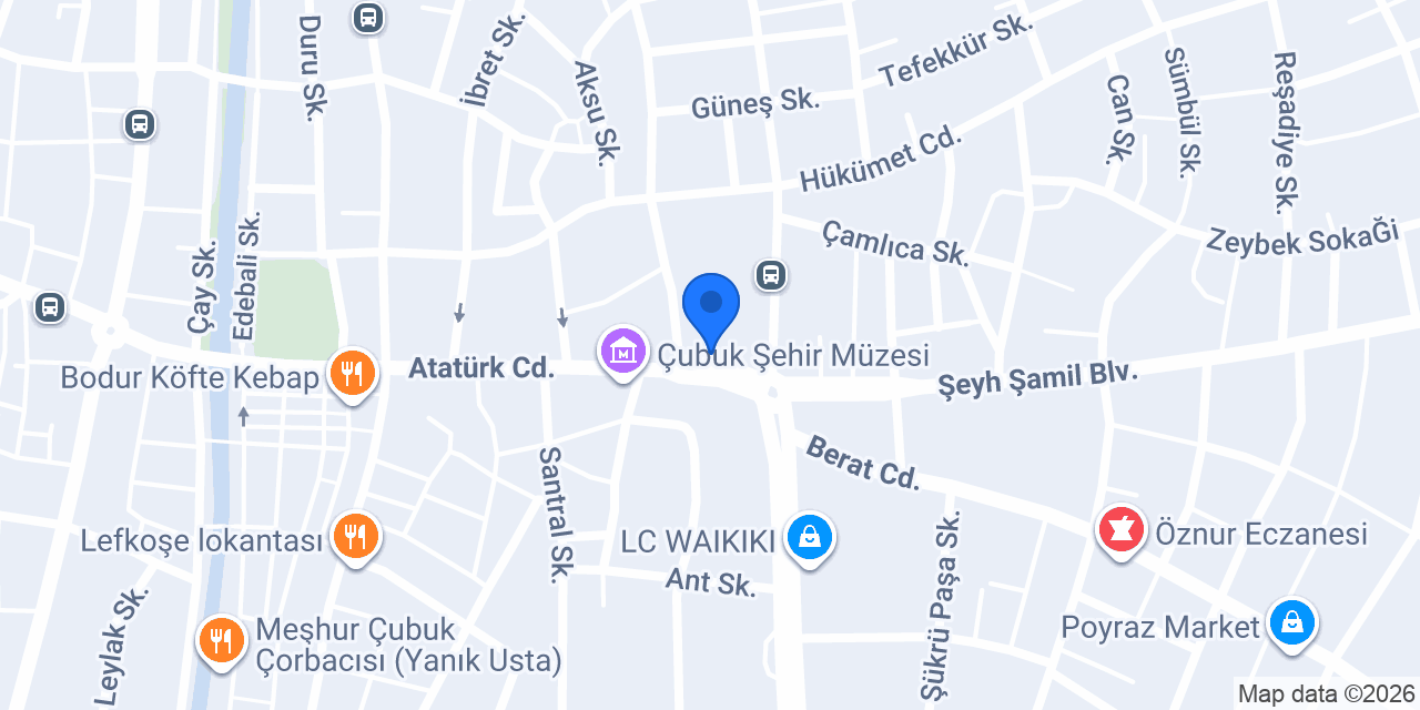 Çınar Pastanesi konumu