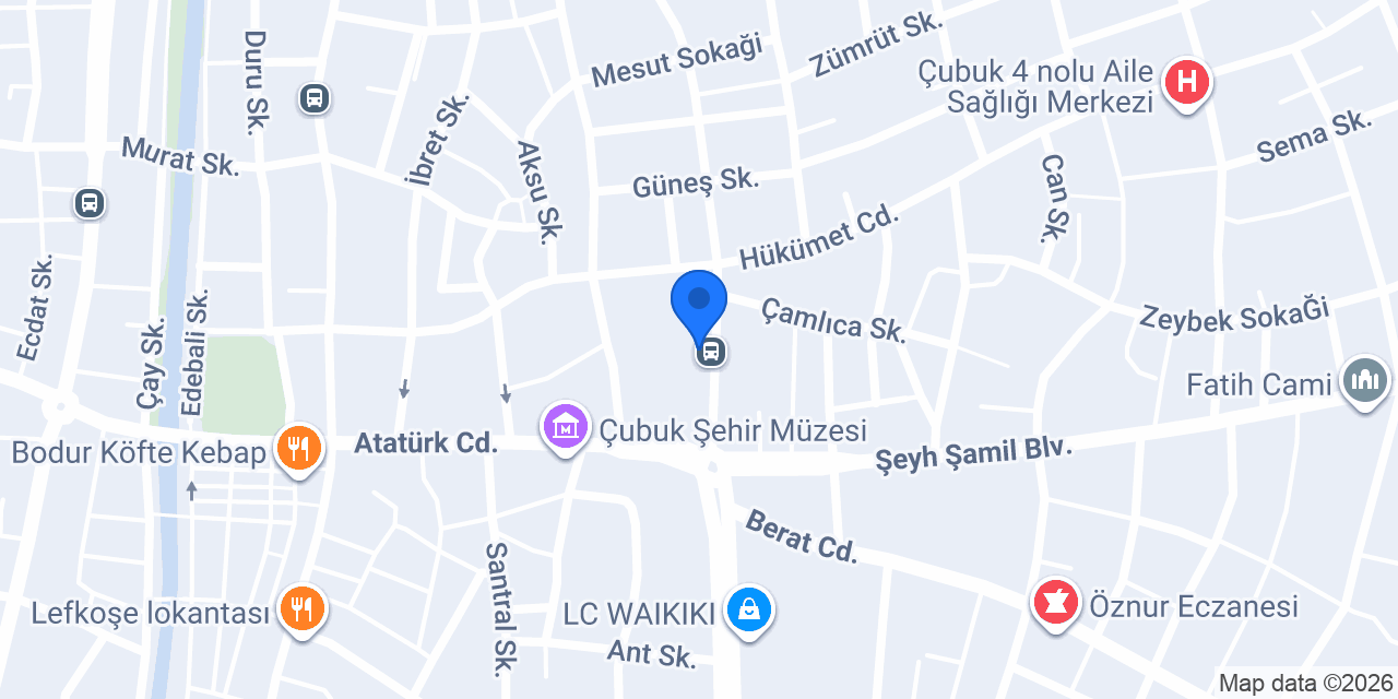 Halkbank Çubuk Şubesi konumu
