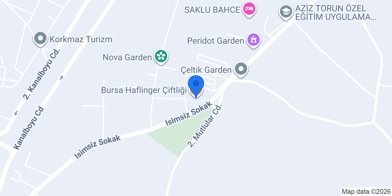 Bursa Haflinger Çiftliği konumu