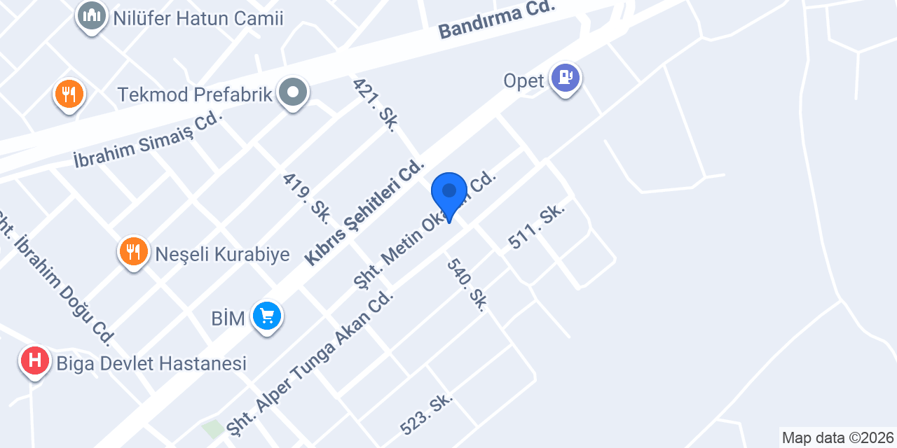Biga Yapı market konumu