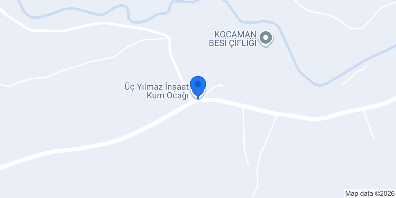 Üç Yılmaz İnşaat Kum Ocağı konumu