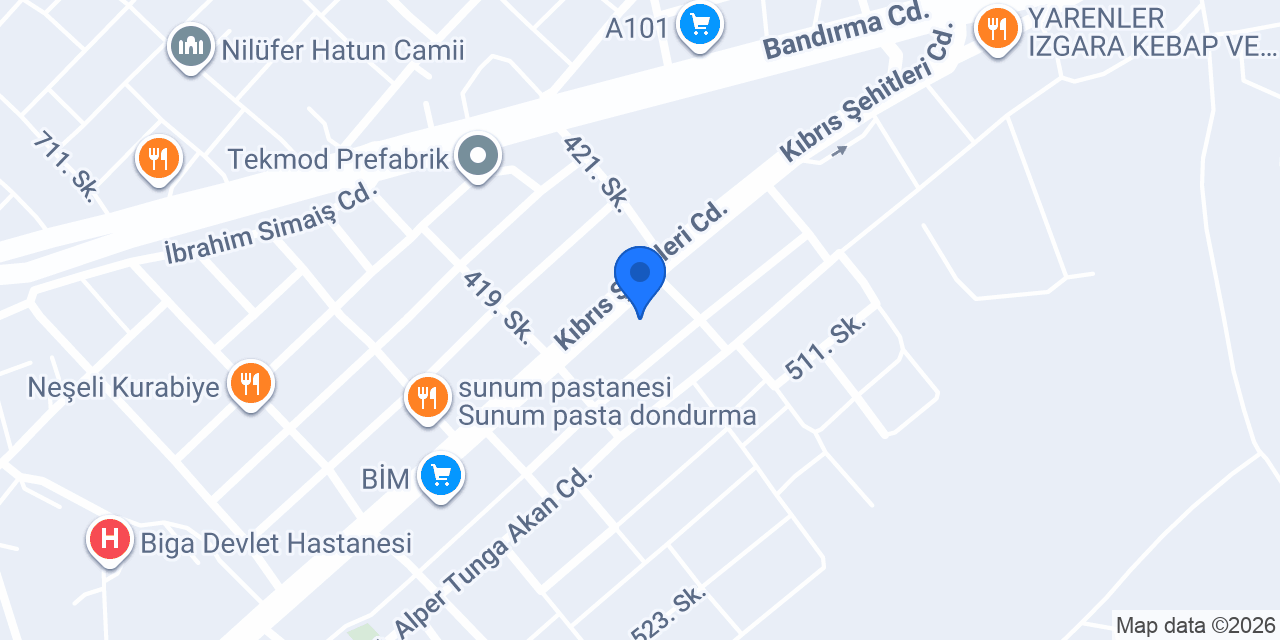 Ayşem pide ve kebap salonu konumu