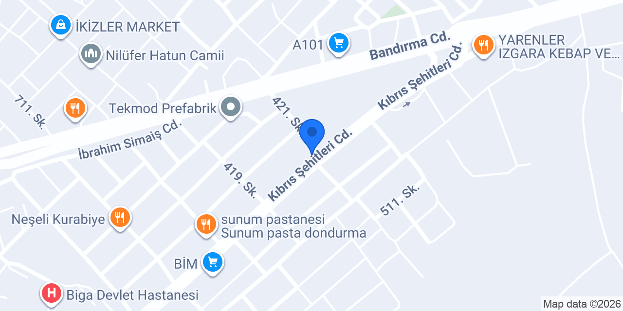 Biga Fenerbahçeliler Derneği konumu