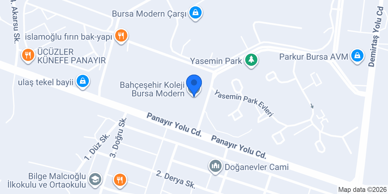 Bahçeşehir Koleji Bursa Modern konumu