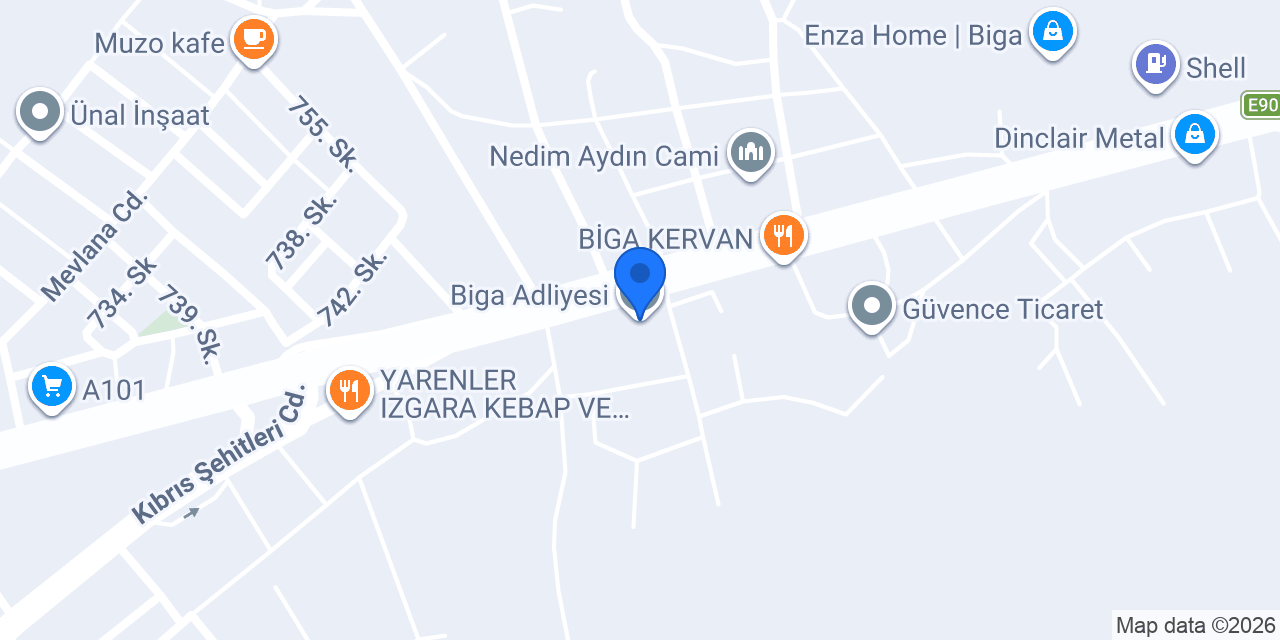 Biga Adliyesi konumu