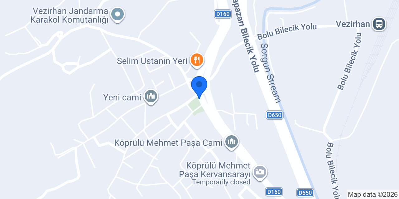 Vezirhan taksi konumu