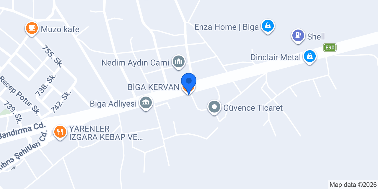 BİGA KERVAN konumu