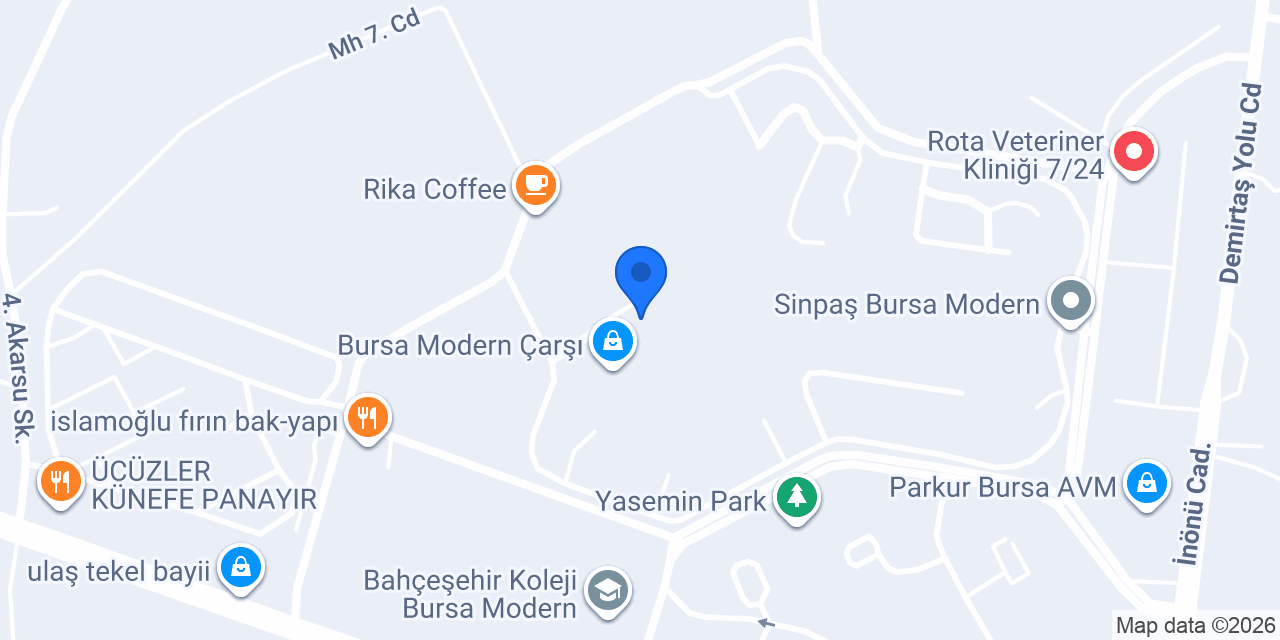 Bursa Modern Akademi konumu