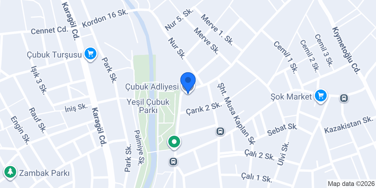 Çubuk Adliyesi konumu