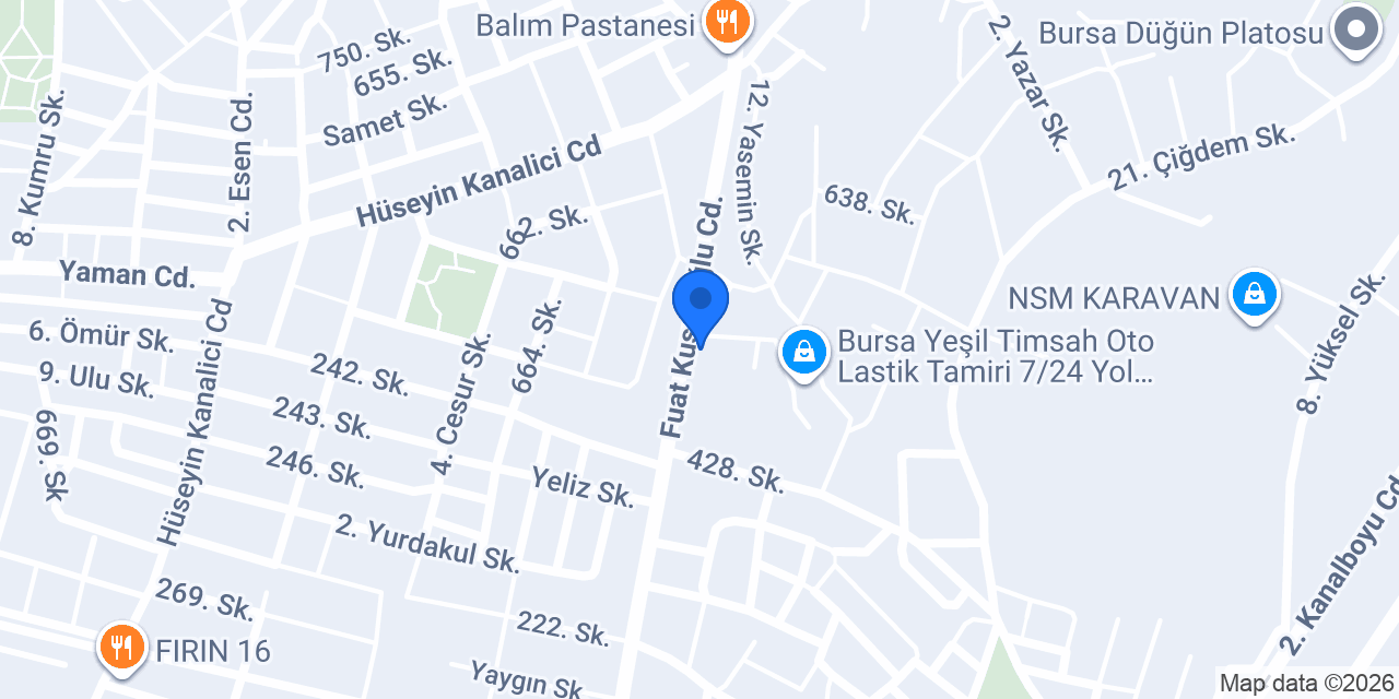 Bursa Özkent Emlak konumu