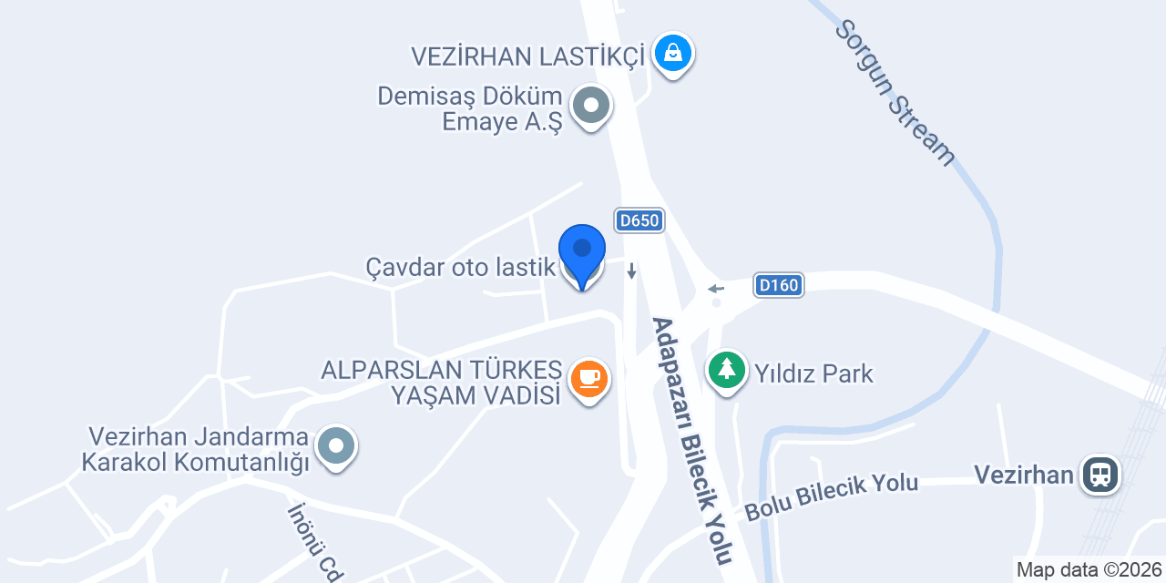 Çavdar oto lastik konumu