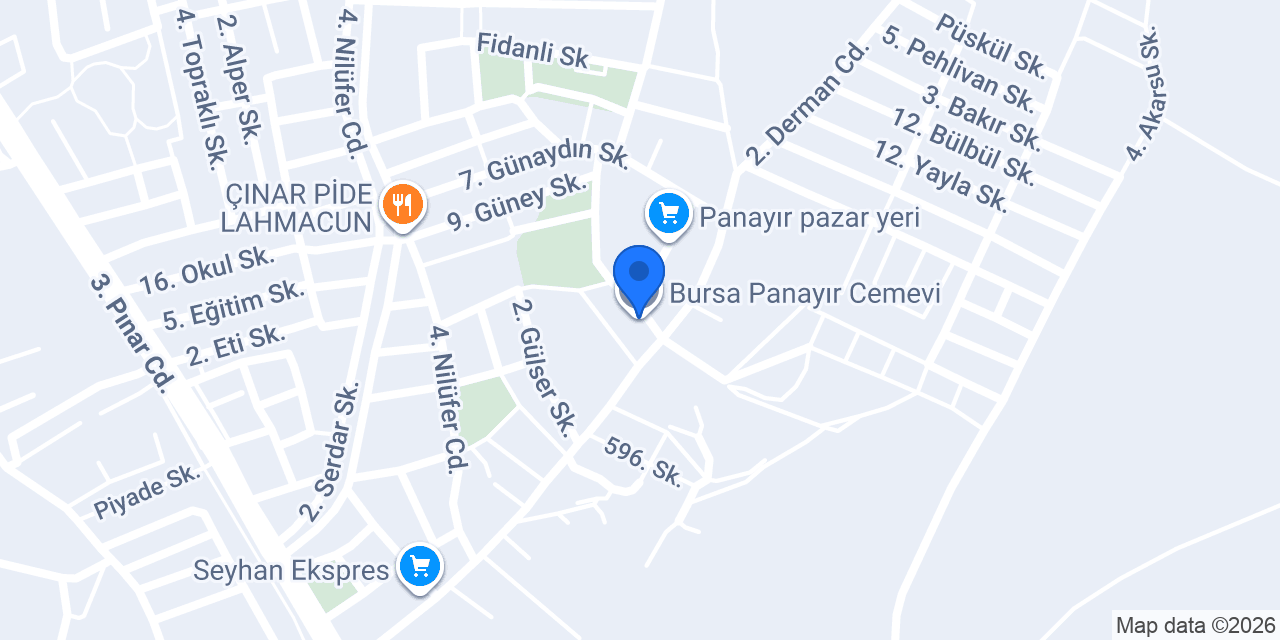 Bursa Panayır Cemevi konumu