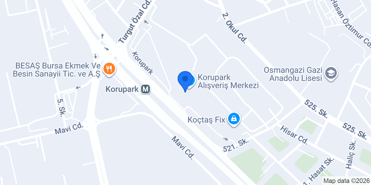 Mavi - Korupark konumu
