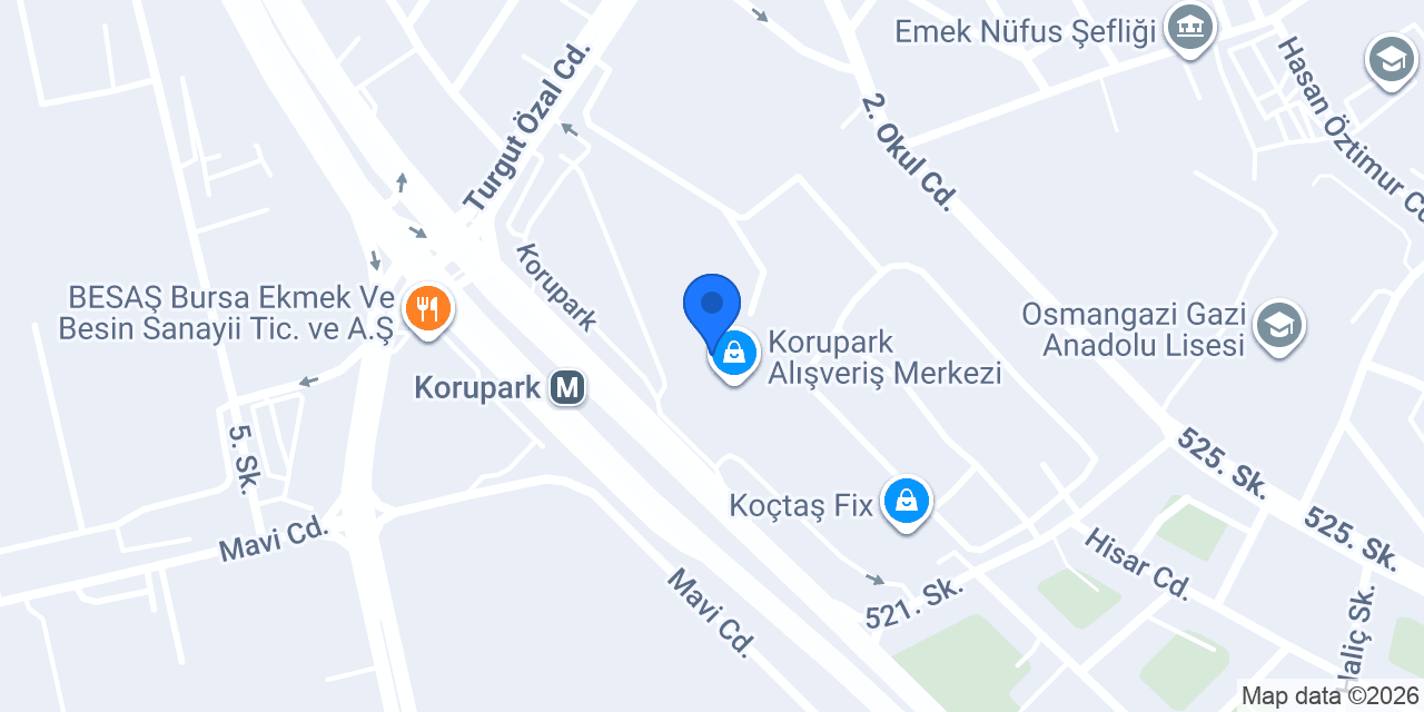 Sbarro - Korupark Avm konumu